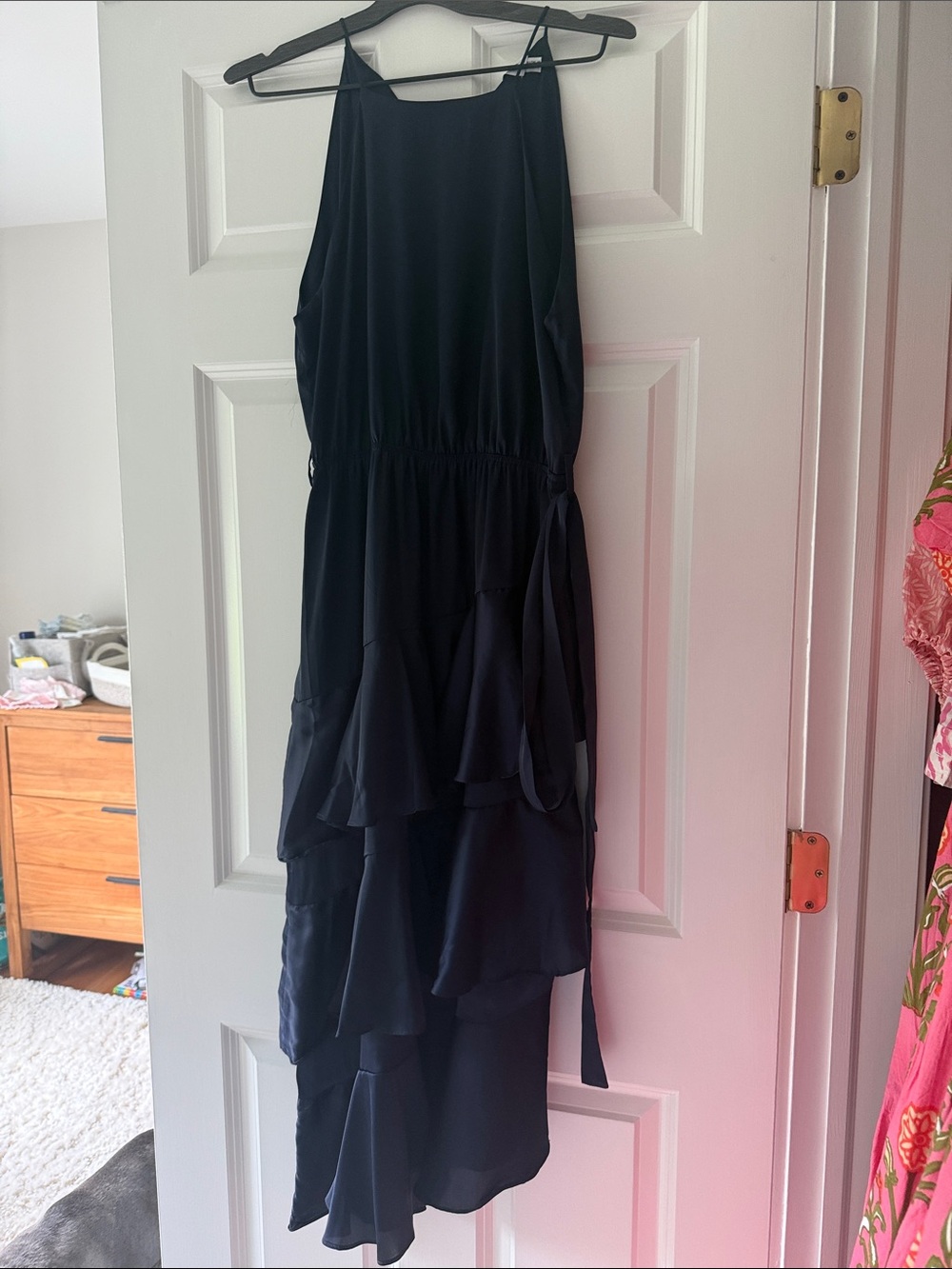 Petal & Pup Black Tiered Midi Dress